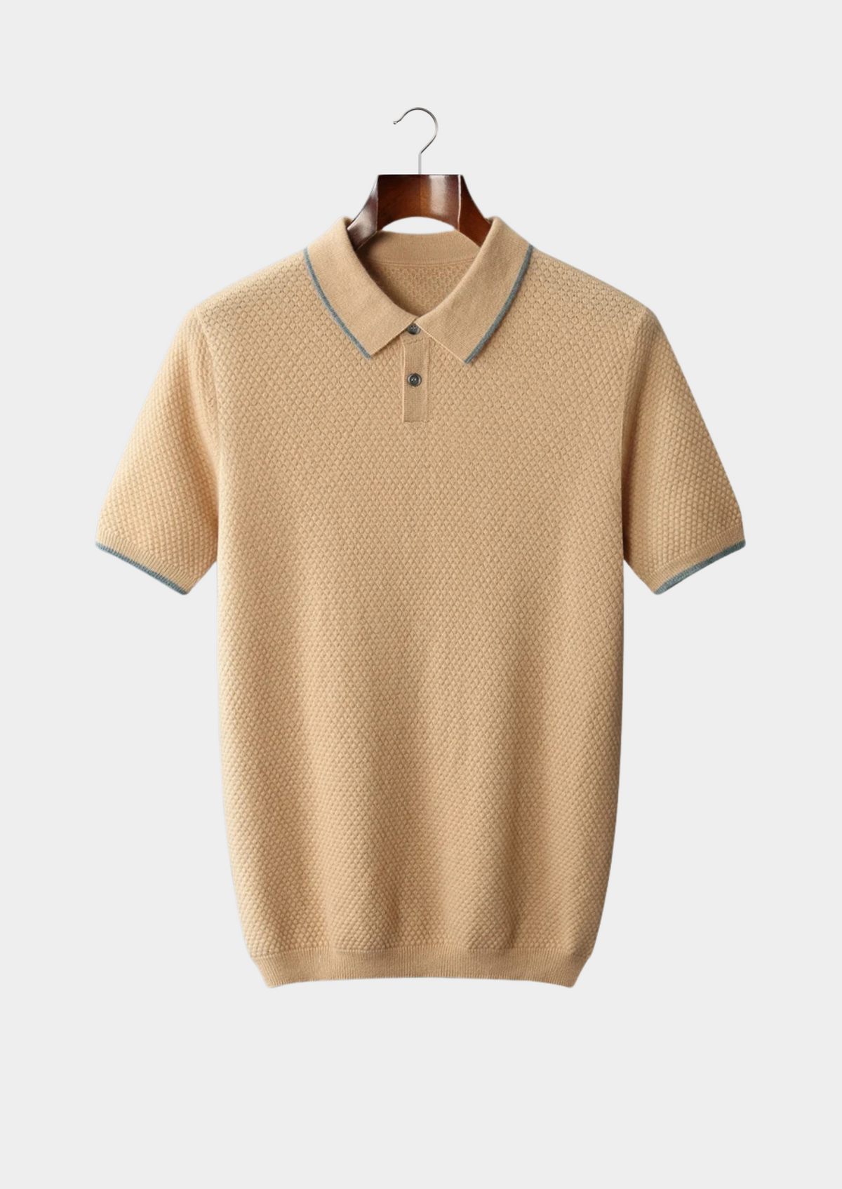 Premium Cashmere Mustard Two-Tone Polo | Arventti