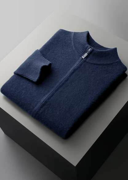 Pure Extra-Fine Merino Wool Navy Blue Luzzo Set | Arventti