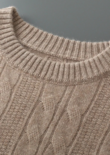 Pure Extra-Fine Merino Wool Cable Crewneck | Arventti
