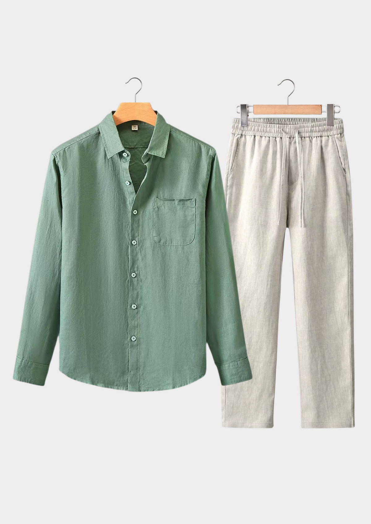 Dolcevita Longsleeve Summer Set - Green/beige | Arventti