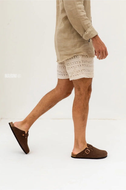 Arventti Suede Boston Clogs - Dark Brown