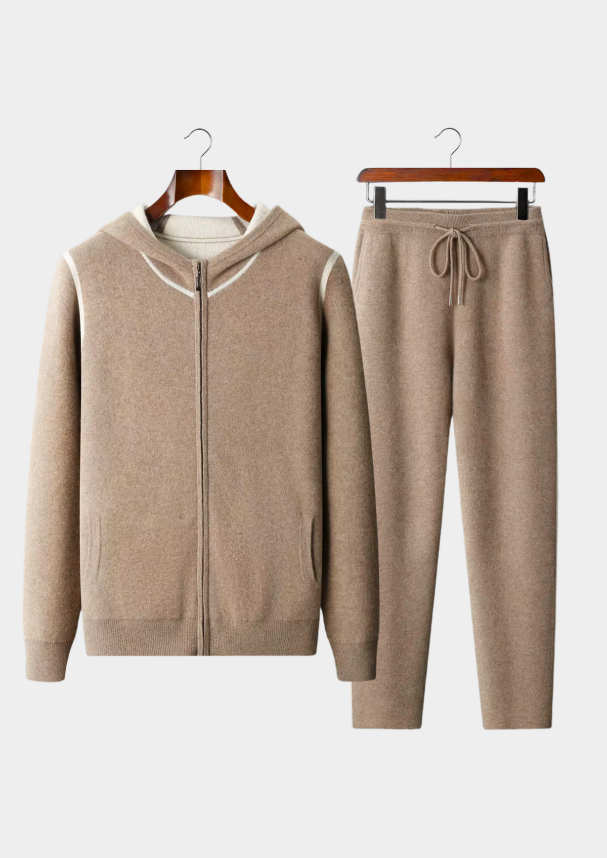 Premium Cashmere Beige Milano Leisure Set | Arventti