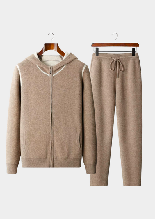 Premium Cashmere Beige Milano Leisure Set | Arventti