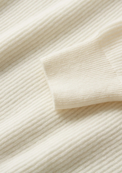 Premium Cashmere Classic Ribbed Henley Sweater | Arventti