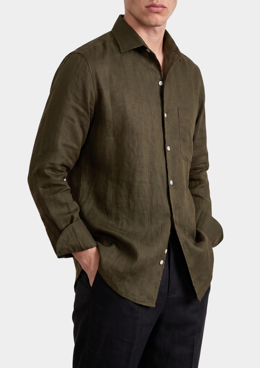 Amalfi Coastal Shirt - Olive | Arventti