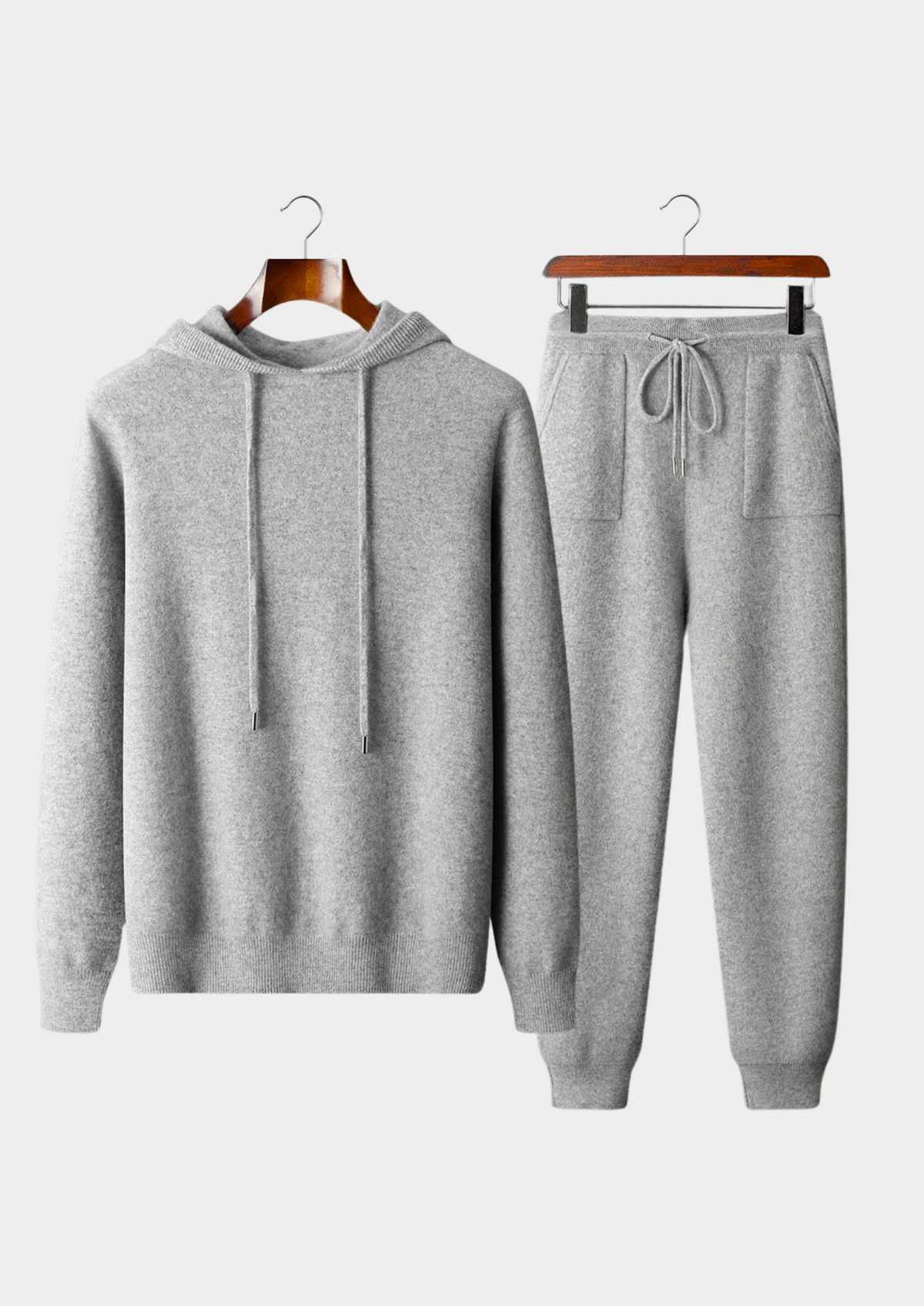 Premium Cashmere Light Gray Alain Leisure Set | Arventti
