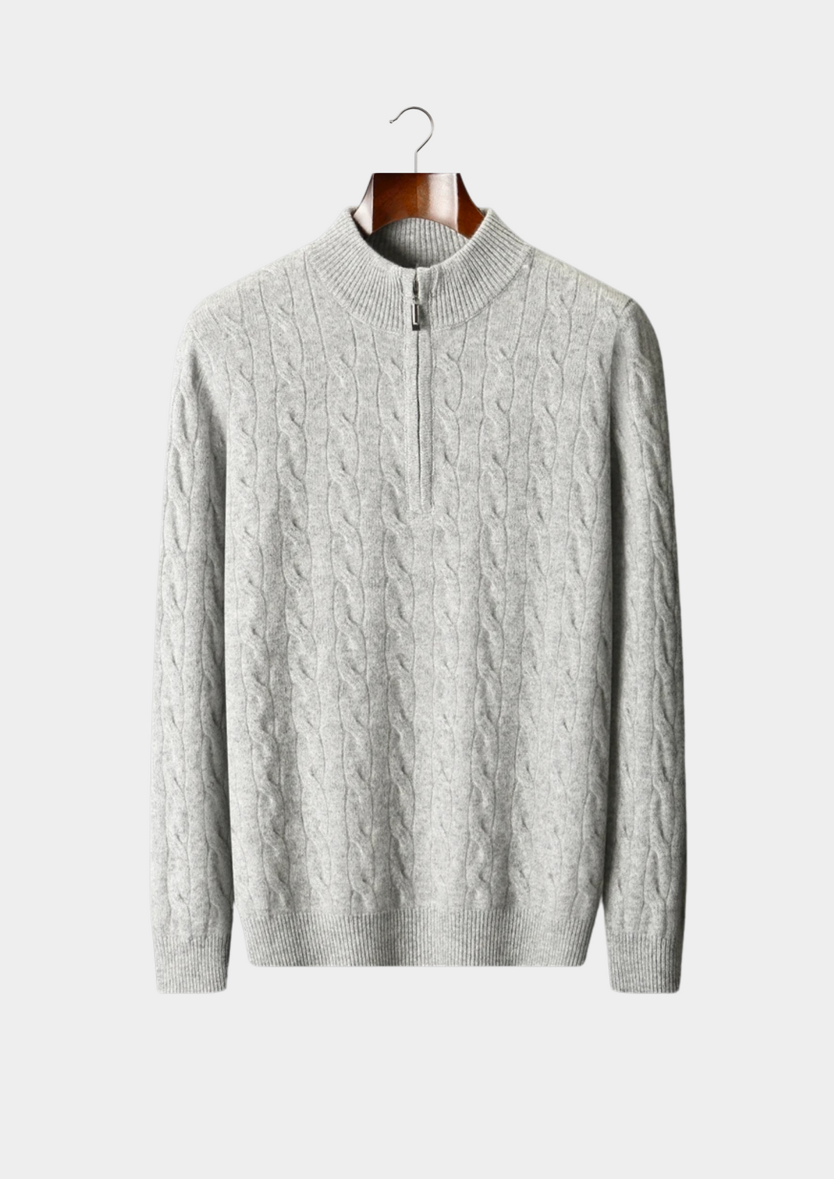 Pure Extra-Fine Merino Wool Cable Half Zip | Arventti