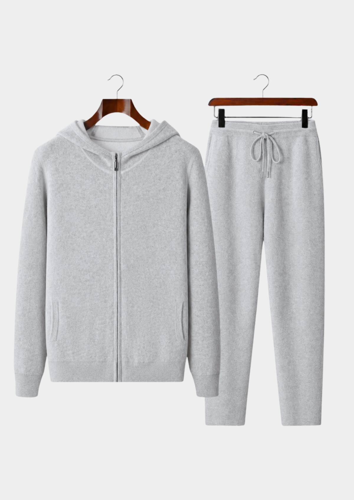 Premium Cashmere Light Gray Milano Leisure Set | Arventti