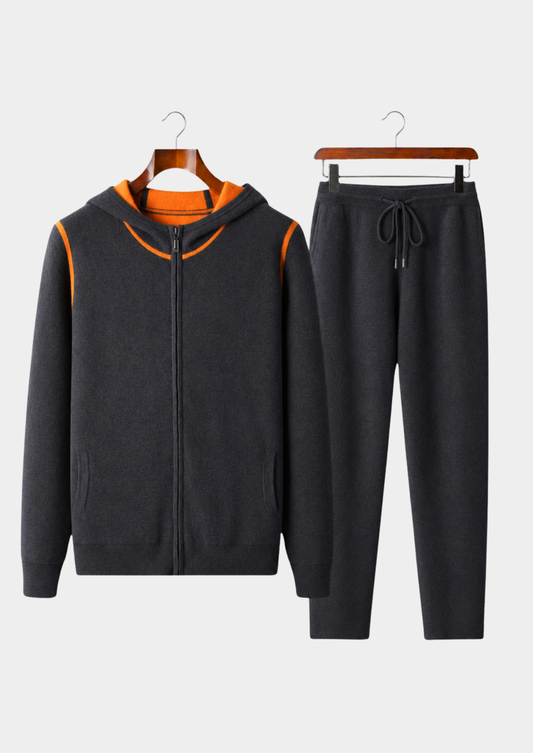 Premium Cashmere Deep Gray Milano Leisure Set | Arventti
