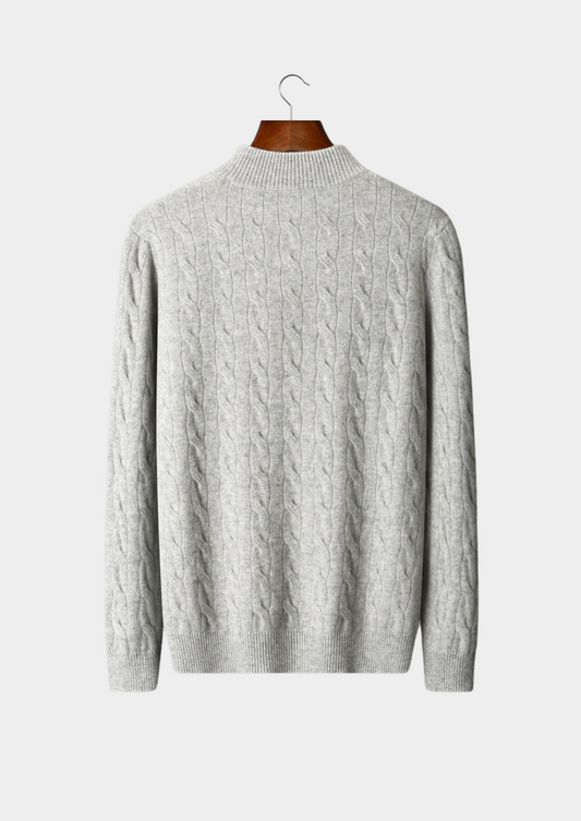 Pure Extra-Fine Merino Wool Cable Half Zip | Arventti