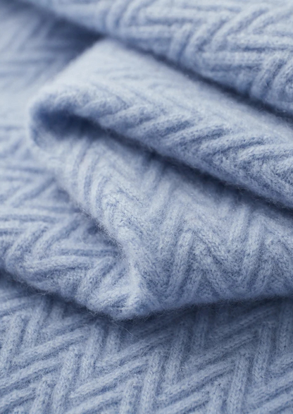 Premium Cashmere Zigzag Button Sweater | Arventti