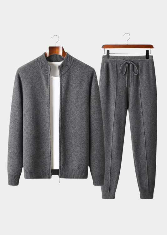 Pure Extra-Fine Merino Wool Dark Gray Luzzo Set | Arventti