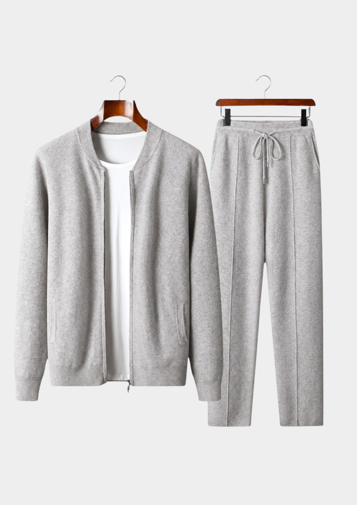 Pure Extra-Fine Merino Wool Light Gray Falconi Set | Arventti