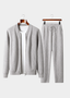 Pure Extra-Fine Merino Wool Light Gray Falconi Set