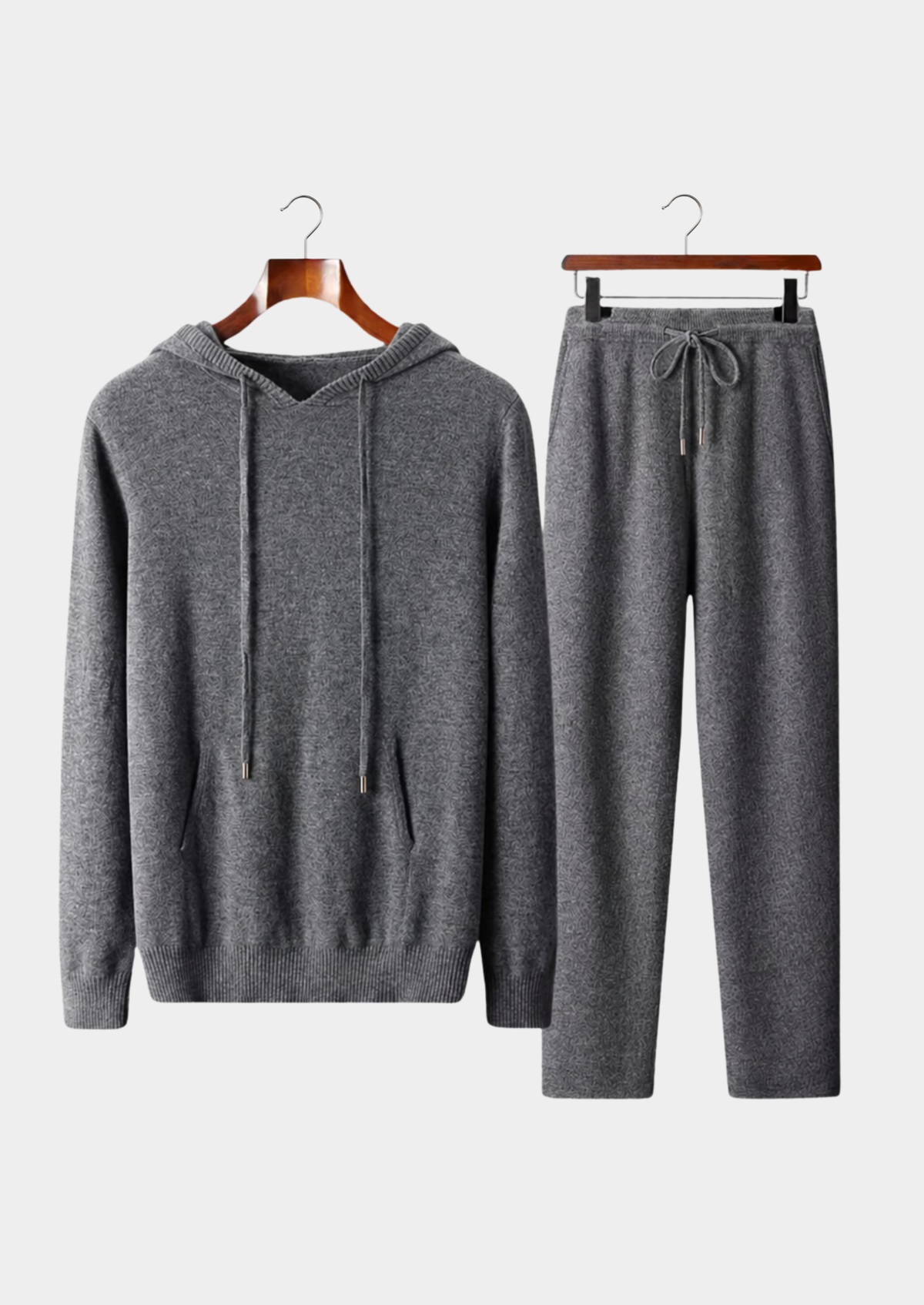 Pure Extra-Fine Merino Wool Dark Gray Savro Set | Arventti