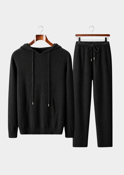 Pure Extra-Fine Merino Wool Black Savro Set | Arventti