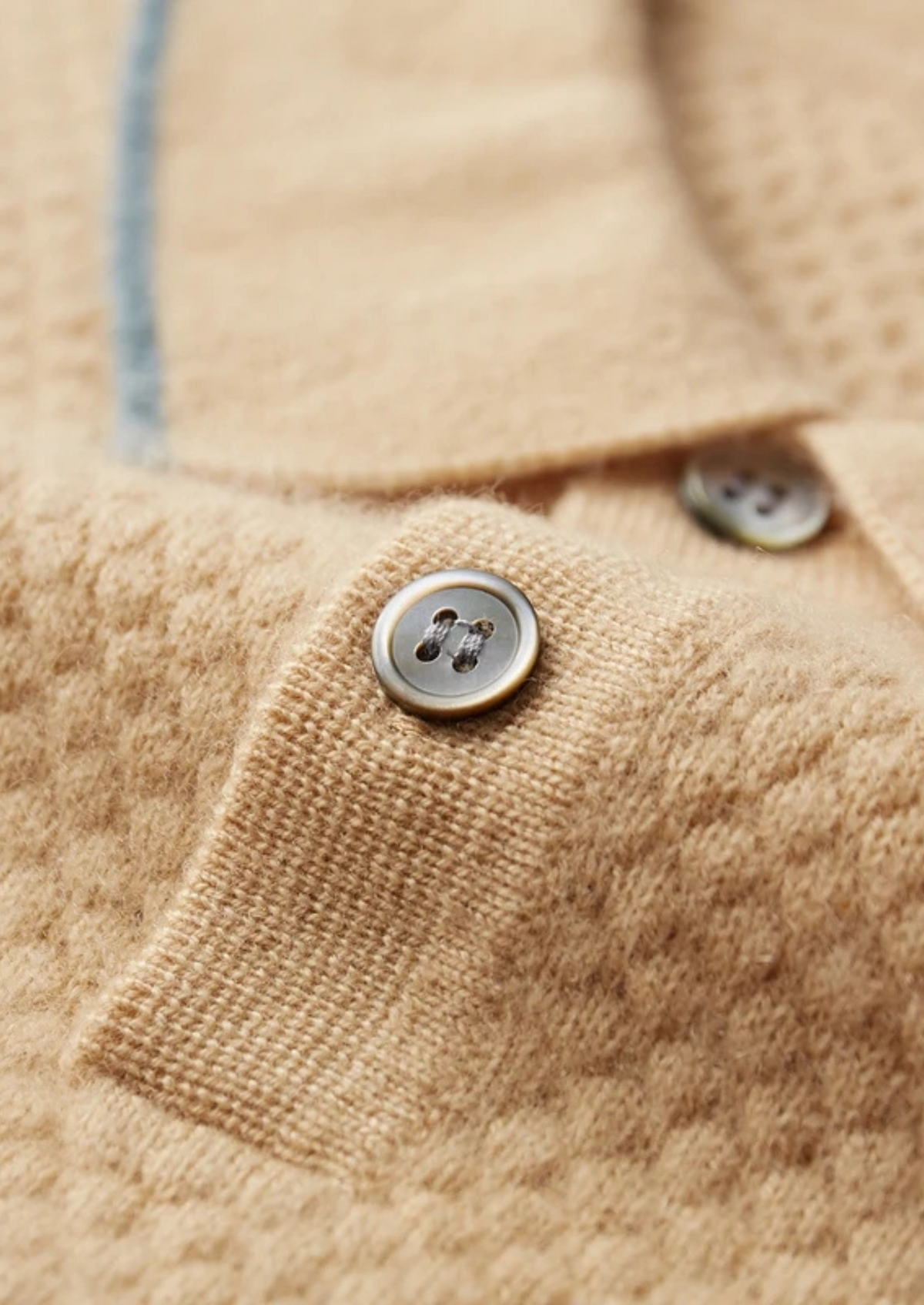 Premium Cashmere Mustard Two-Tone Polo | Arventti