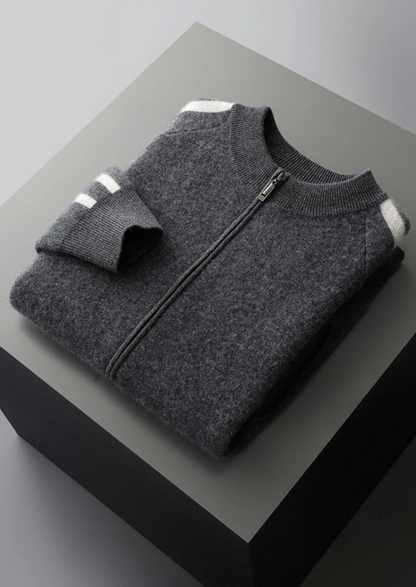 Pure Extra-Fine Merino Wool Striped Cardigan | Arventti