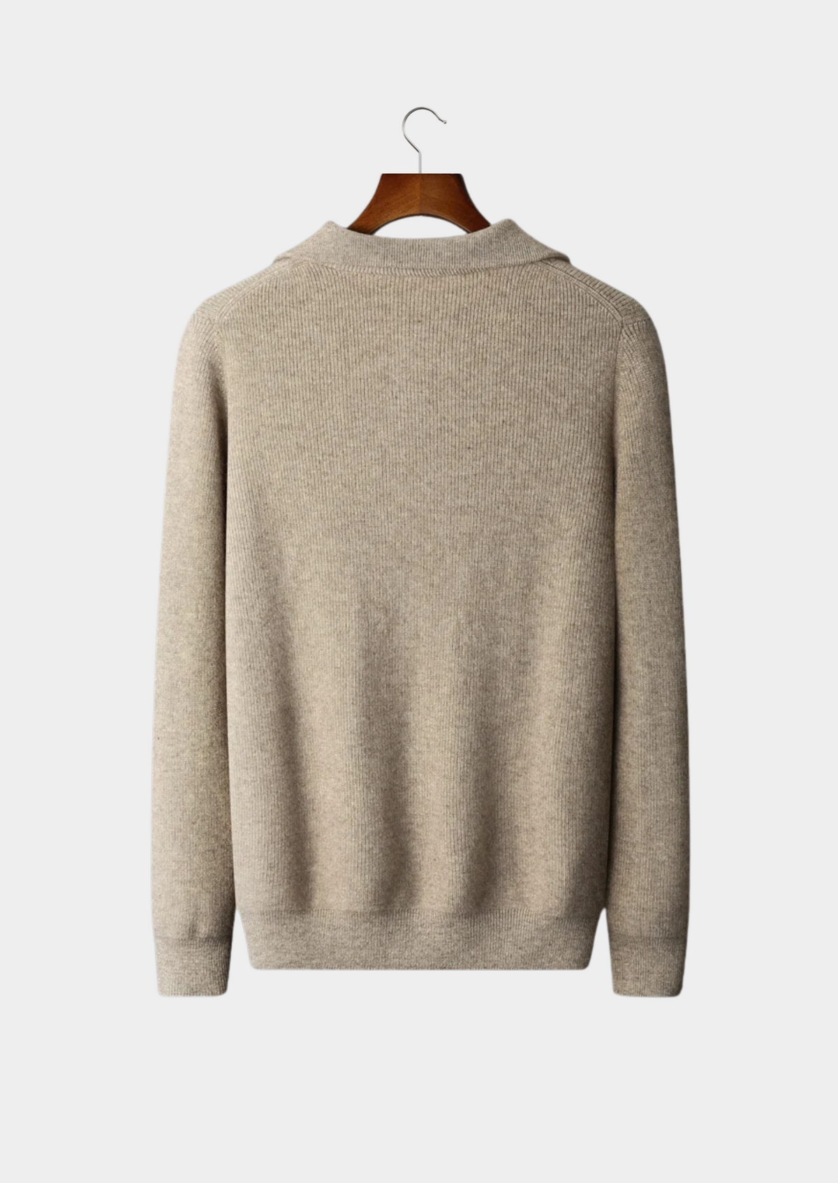 Premium Cashmere Ribbed Half-Zip Sweater | Arventti