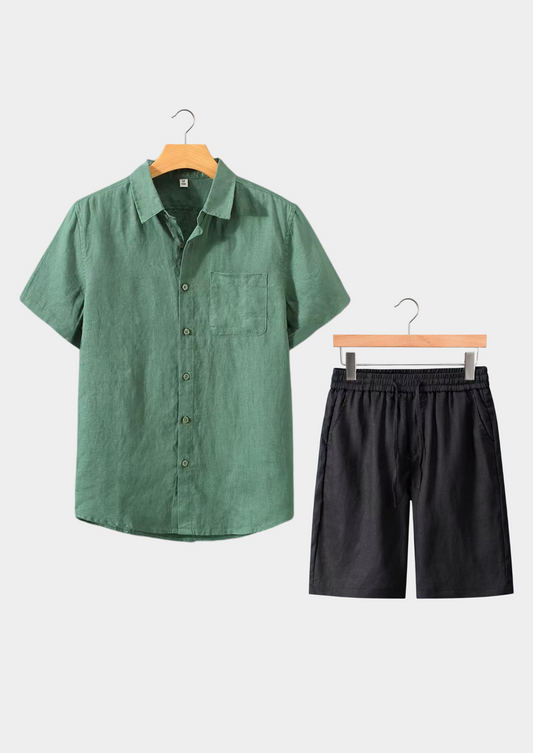 Dolcevita Shortsleeve Summer Set - Green/black | Arventti