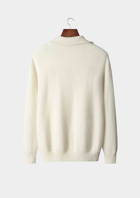 Pure Extra-Fine Merino Wool Ribbed Zipper Cardigan | Arventti