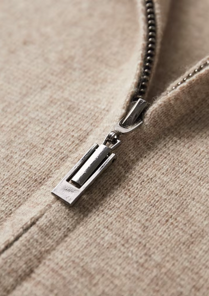 Pure Extra-Fine Merino Wool Zip Polo Cardigan | Arventti