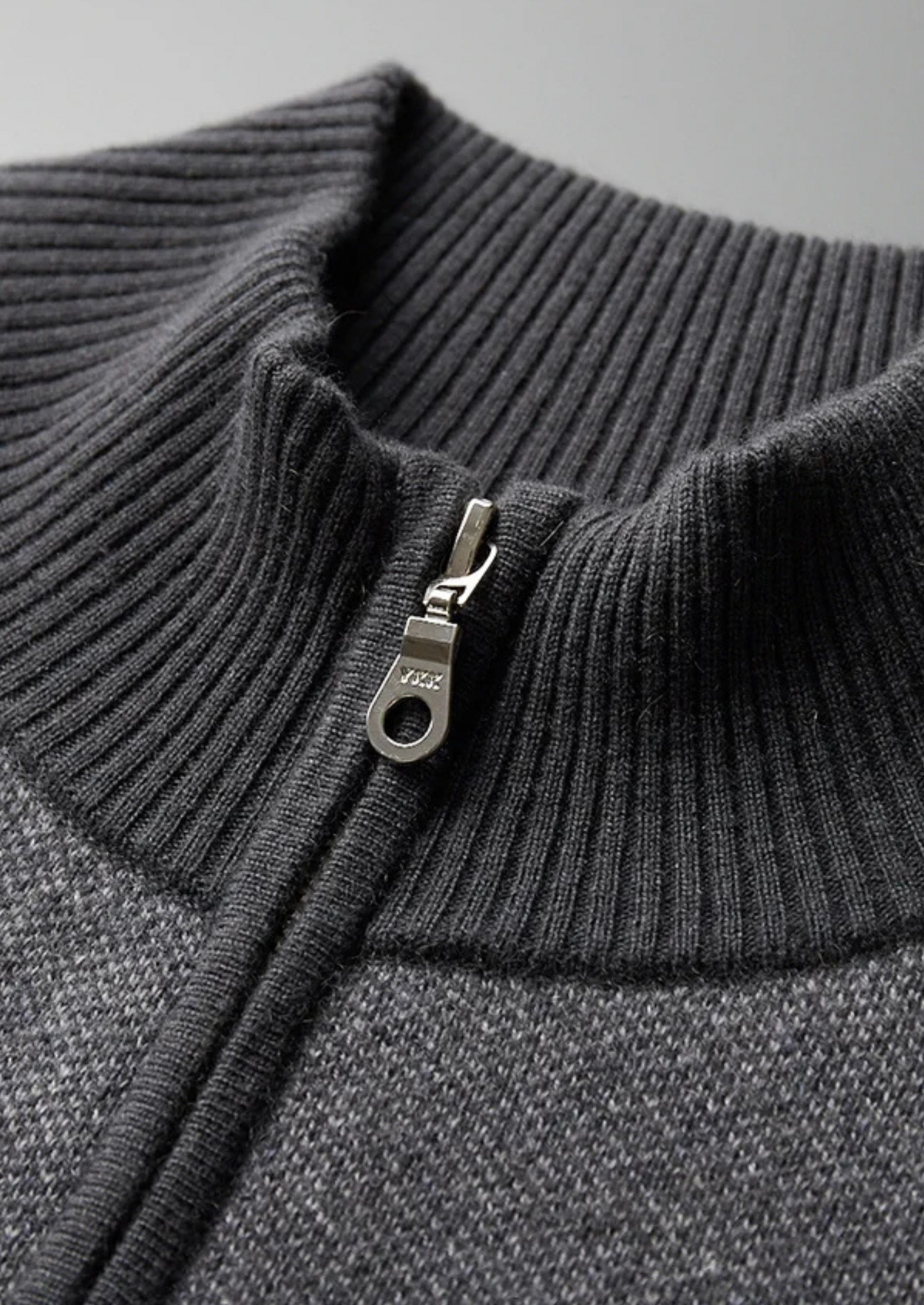 Premium Cashmere Jacquard Zip Cardigan | Arventti