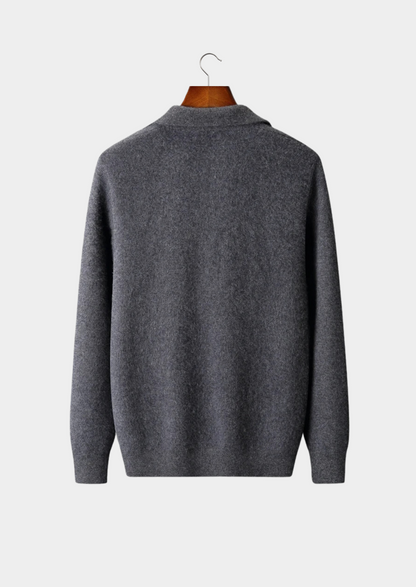 Premium Cashmere Zip Polo Cardigan | Arventti
