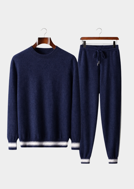 Premium Cashmere Navy Blue Vienna Leisure Set | Arventti