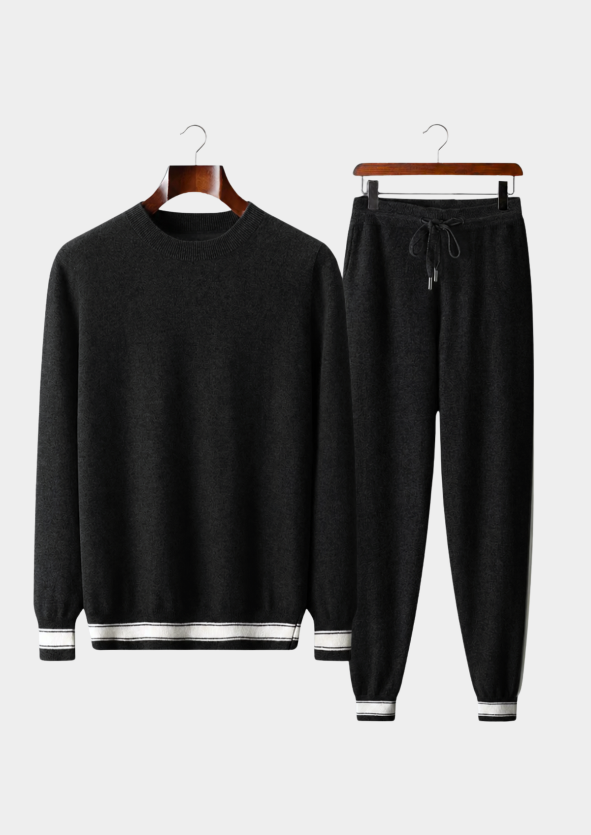 Premium Cashmere Black Vienna Leisure Set | Arventti