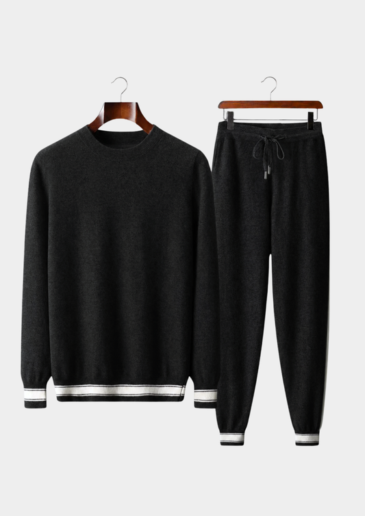 Premium Cashmere Black Vienna Leisure Set | Arventti
