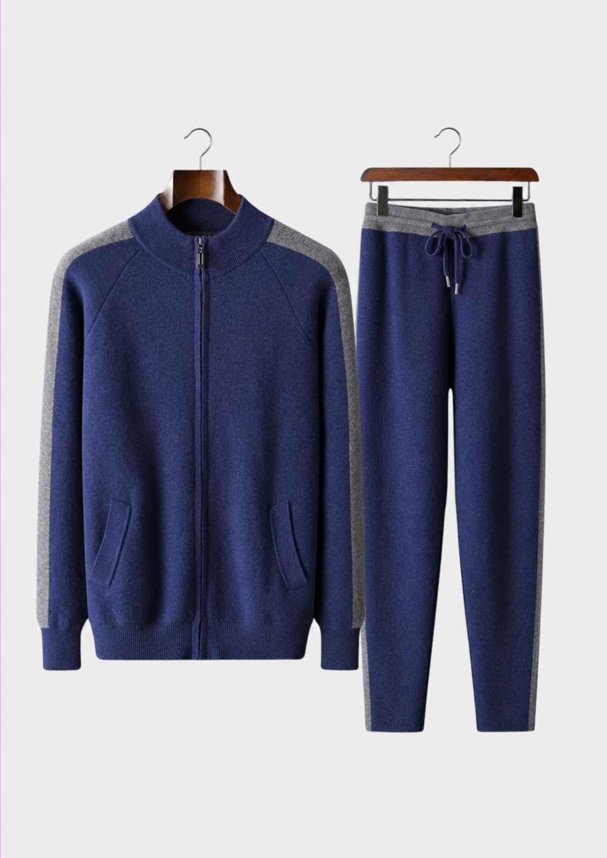 Premium Cashmere Navy Blue Torino Leisure Set | Arventti