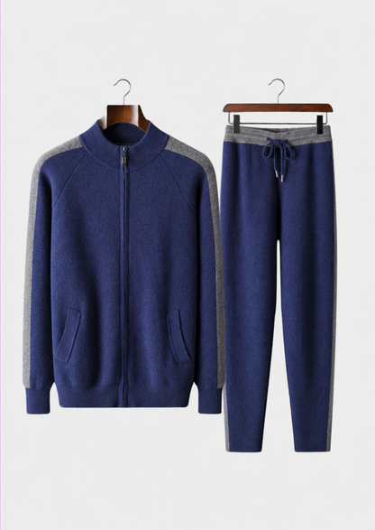Premium Cashmere Navy Blue Torino Leisure Set | Arventti