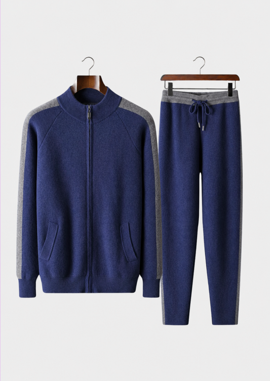 Premium Cashmere Navy Blue Torino Leisure Set | Arventti