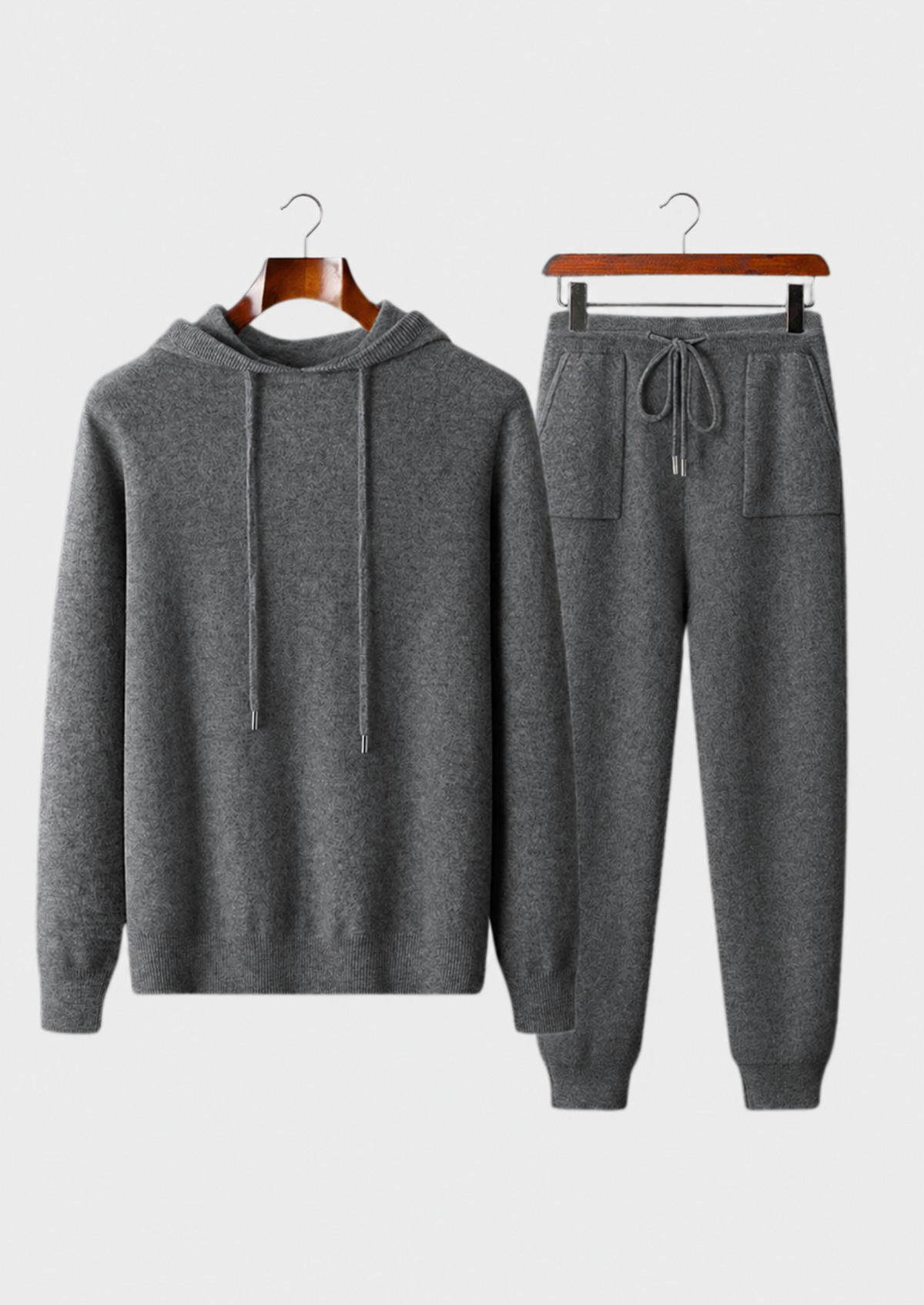 Premium Cashmere Dark Gray Alain Leisure Set | Arventti