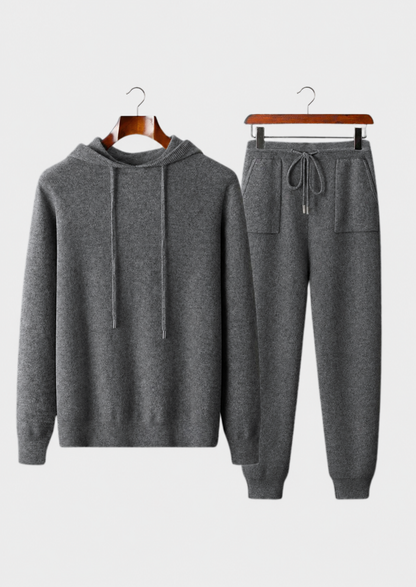 Premium Cashmere Dark Gray Alain Leisure Set | Arventti