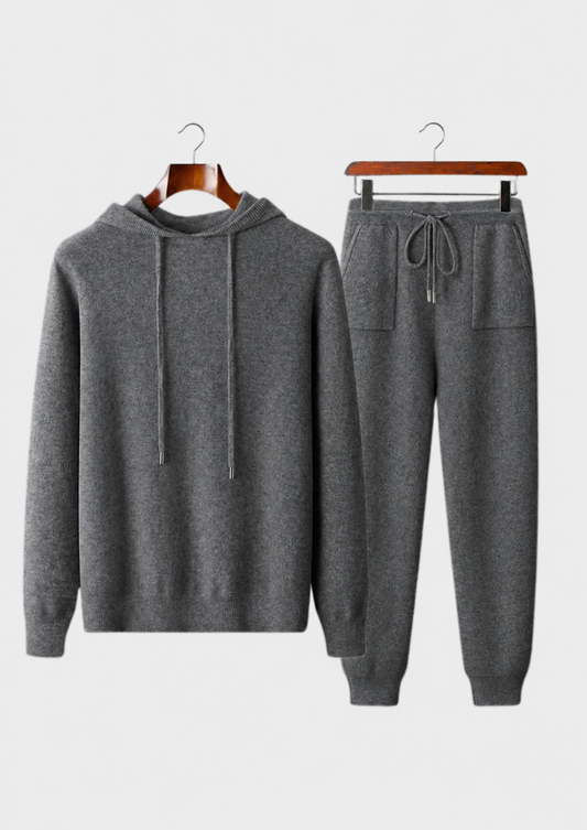 Premium Cashmere Dark Gray Alain Leisure Set | Arventti