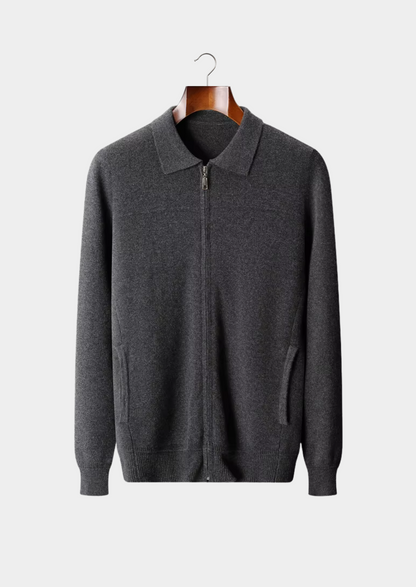 Pure Extra-Fine Merino Wool Ribbed Polo Cardigan | Arventti