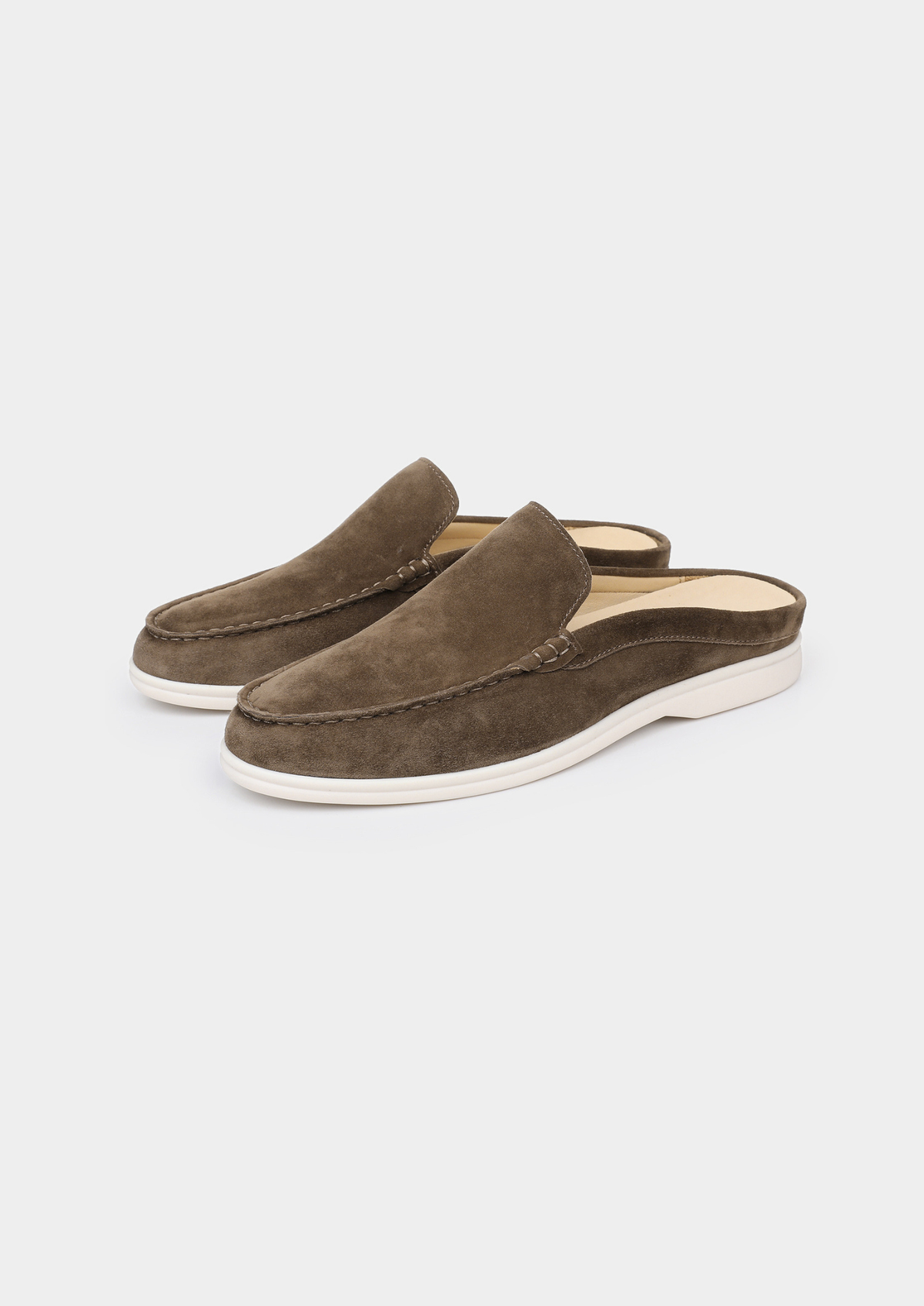 Olive Marina Suede Slipper | Arventti