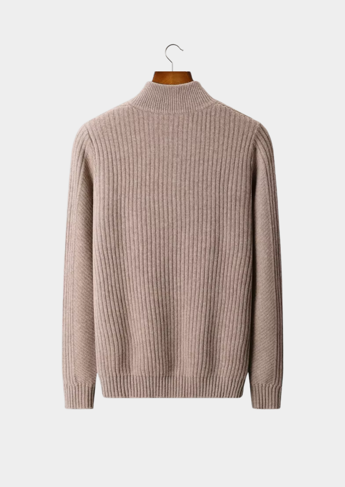 Pure Extra-Fine Merino Wool Ribbed Henley Sweater | Arventti