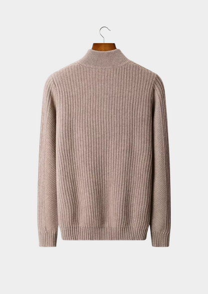 Pure Extra-Fine Merino Wool Ribbed Henley Sweater | Arventti