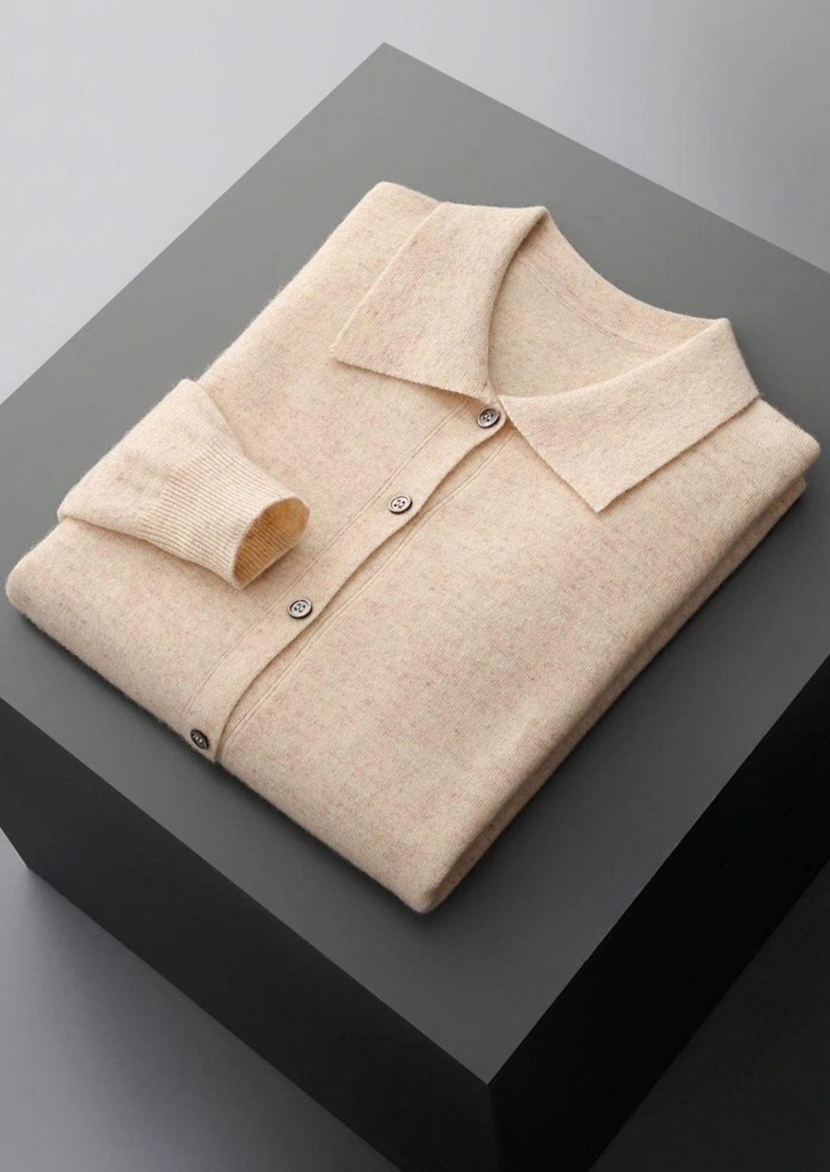 Pure Extra-Fine Merino Wool Polo Cardigan | Arventti