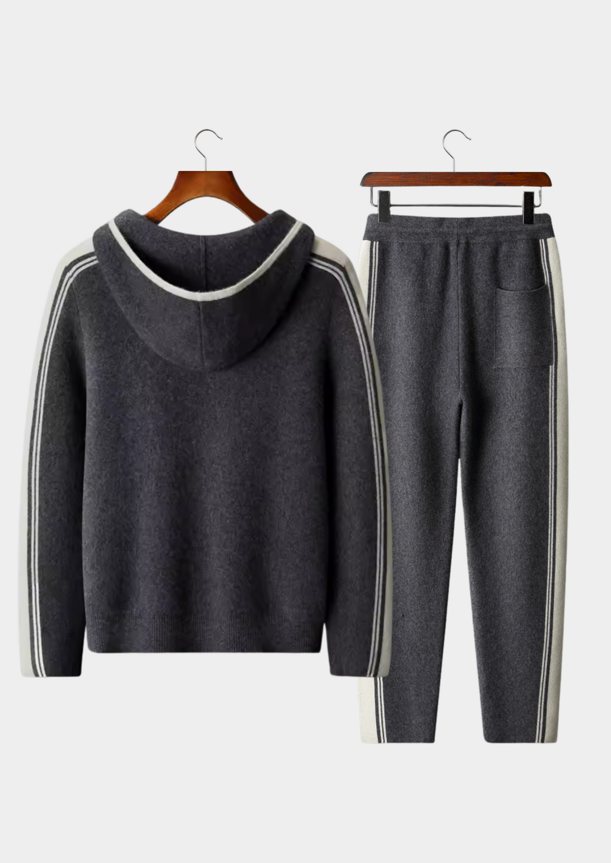 Pure Extra-Fine Merino Wool Dark Gray Damien Set | Arventti