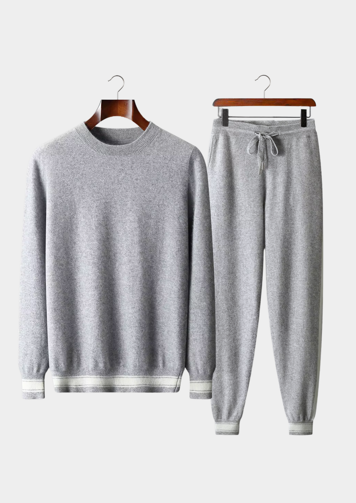 Premium Cashmere Light Gray Vienna Leisure Set | Arventti