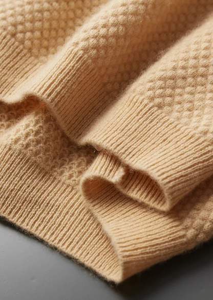 Premium Cashmere Mustard Two-Tone Polo | Arventti