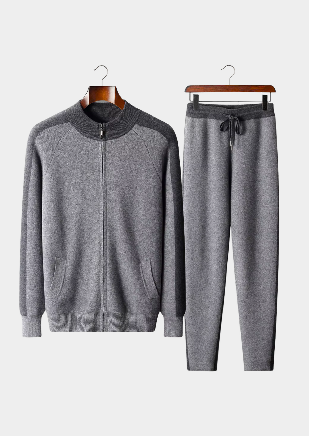 Premium Cashmere Dark Gray Torino Leisure Set | Arventti