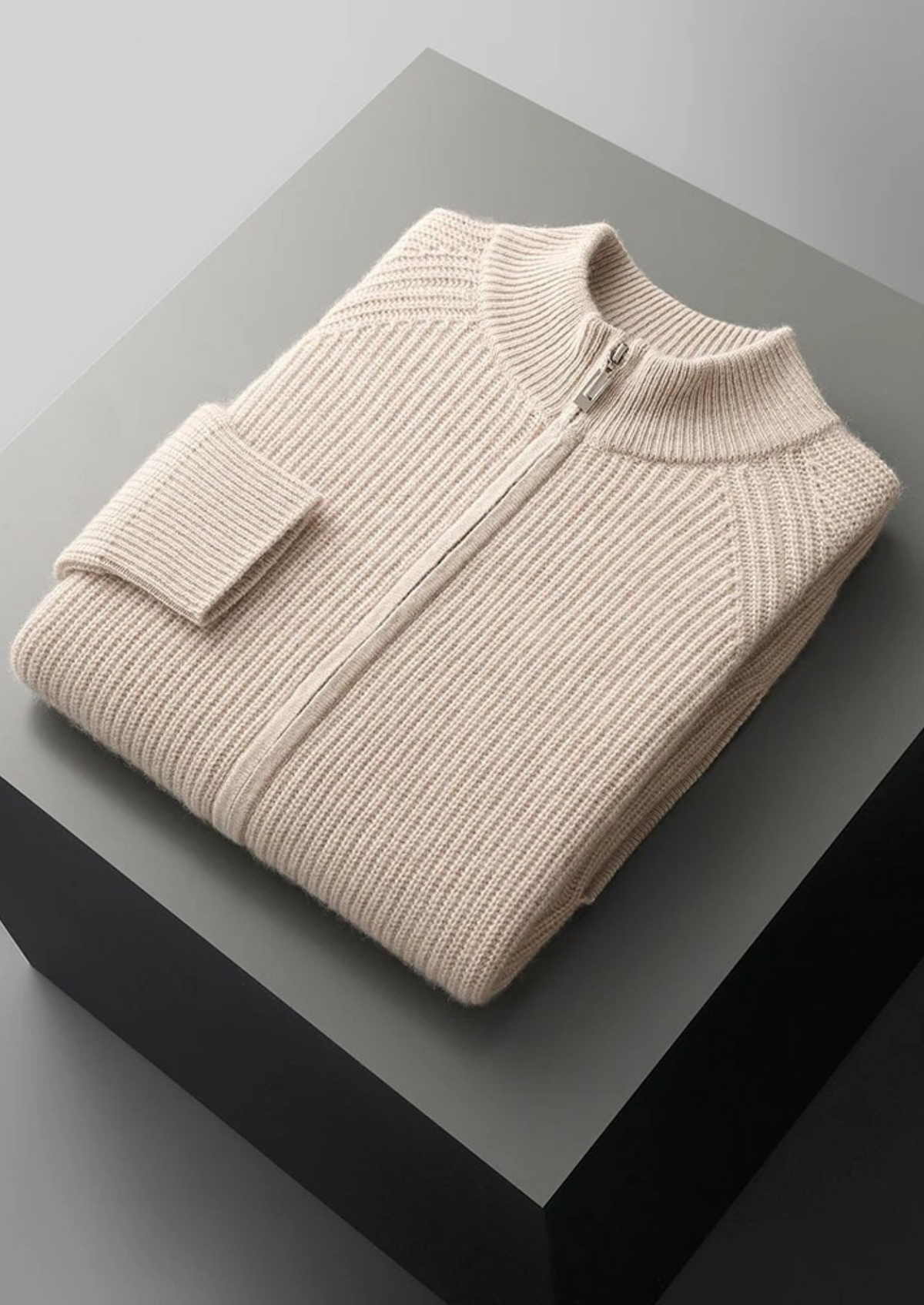Premium Cashmere Ribbed Cardigan | Arventti