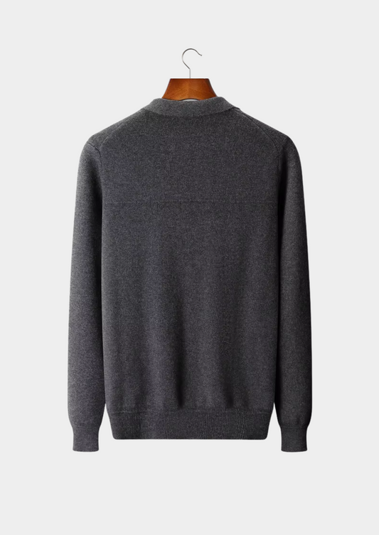 Pure Extra-Fine Merino Wool Ribbed Polo Cardigan | Arventti