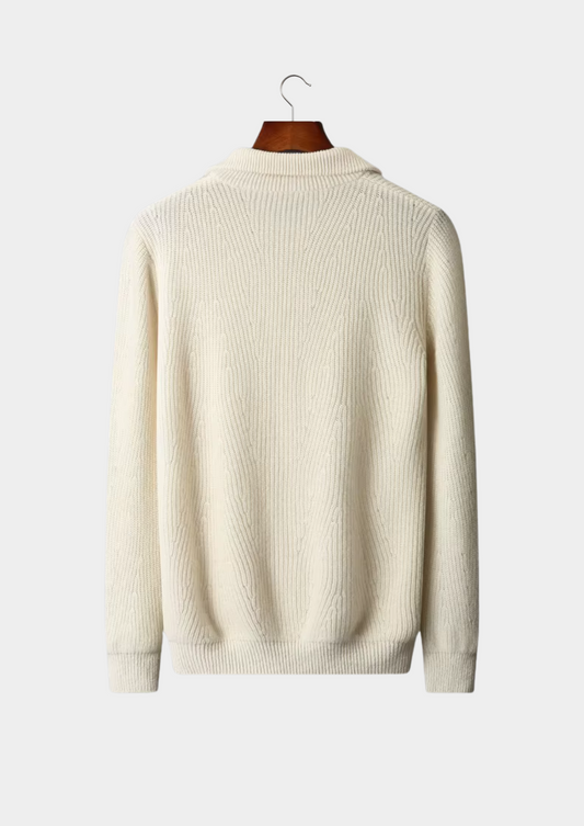 Pure Extra-Fine Merino Wool Ribbed Half-Zip | Arventti