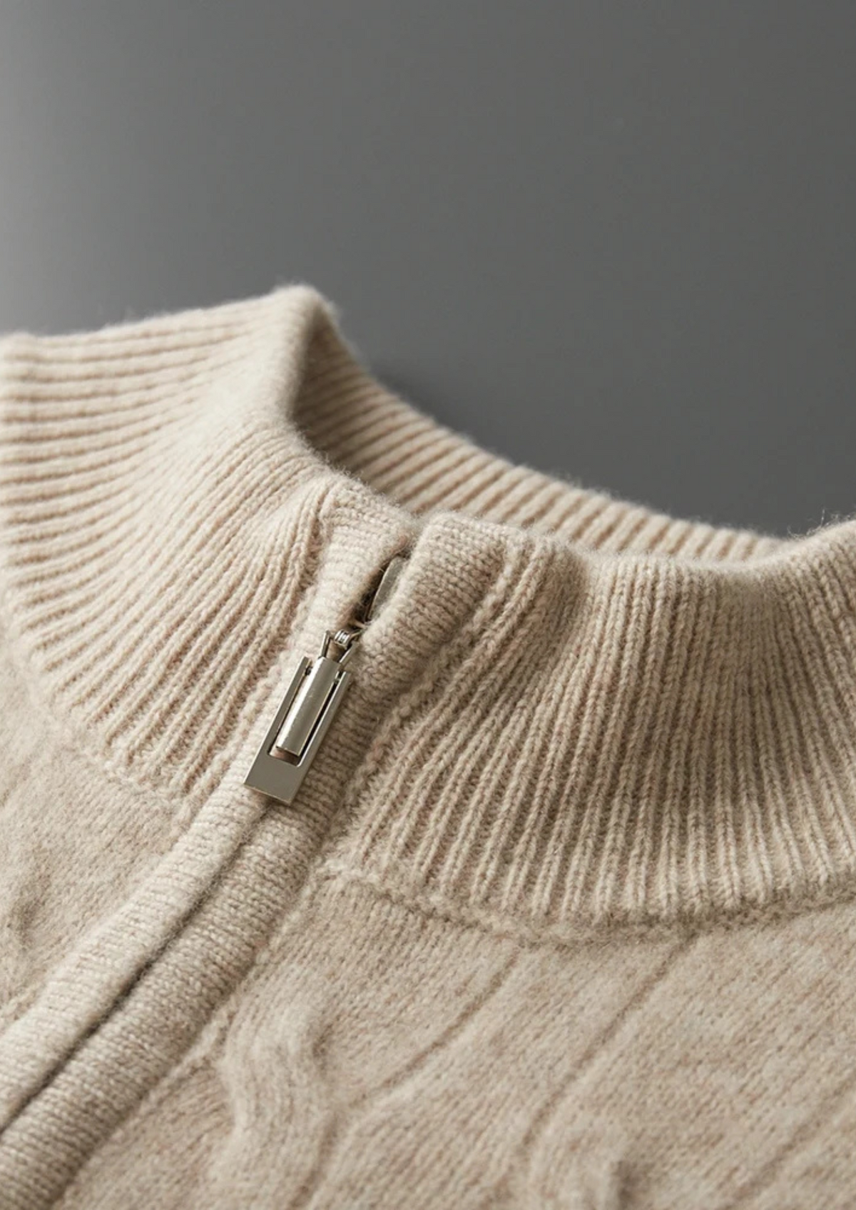 Pure Extra-Fine Merino Wool Cable Half Zip | Arventti
